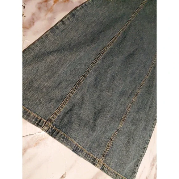 vintage Old Navy denim Dress Y2K fashion era short-sleeve denim shirt dress Sz 6 - Picture 11 of 15